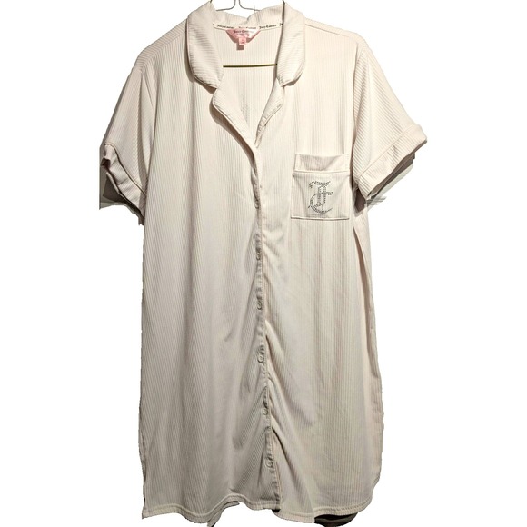 Juicy Couture Other - Juicy Couture Sleepwear Shirt Womens L Button Front Short Sleeve Lounge Pajama